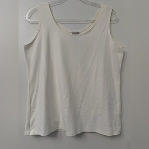 Chico's Sleeveless Scoop Neck Tank - Off-White Size 2 (Large)